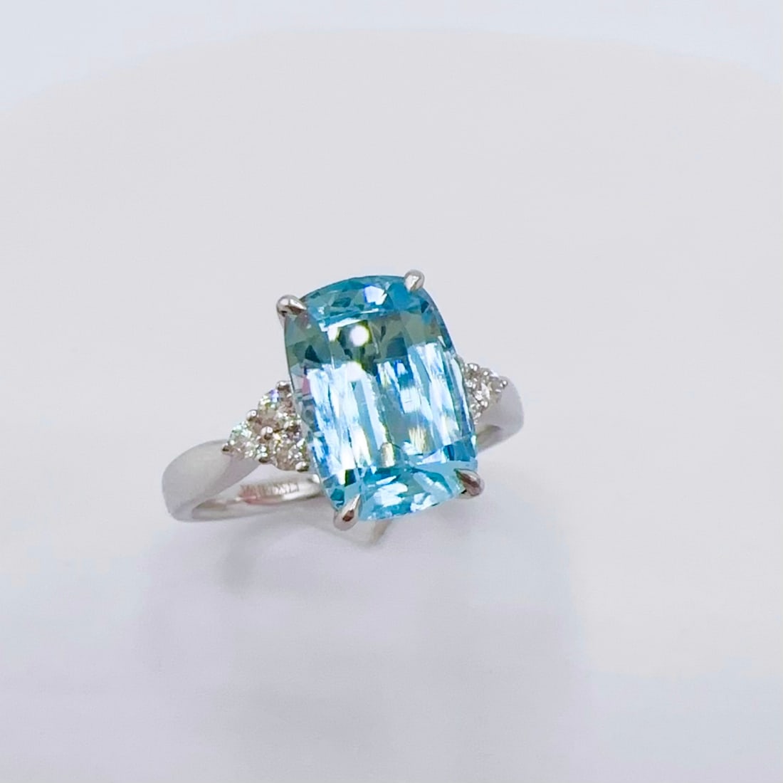 14k Gold 3.76 Ctw Natural Aquamarine & Diamond Ring - 3
