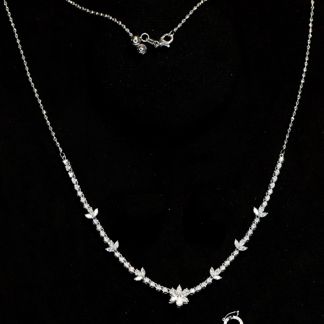14k Gold 1.60 Ct Natural H Diamond Necklace - 2