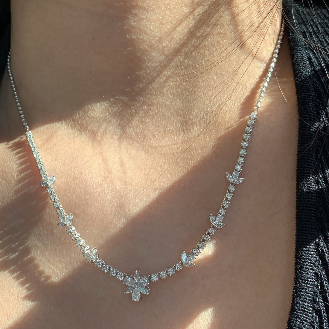 14k Gold 1.60 Ct Natural H Diamond Necklace - 5