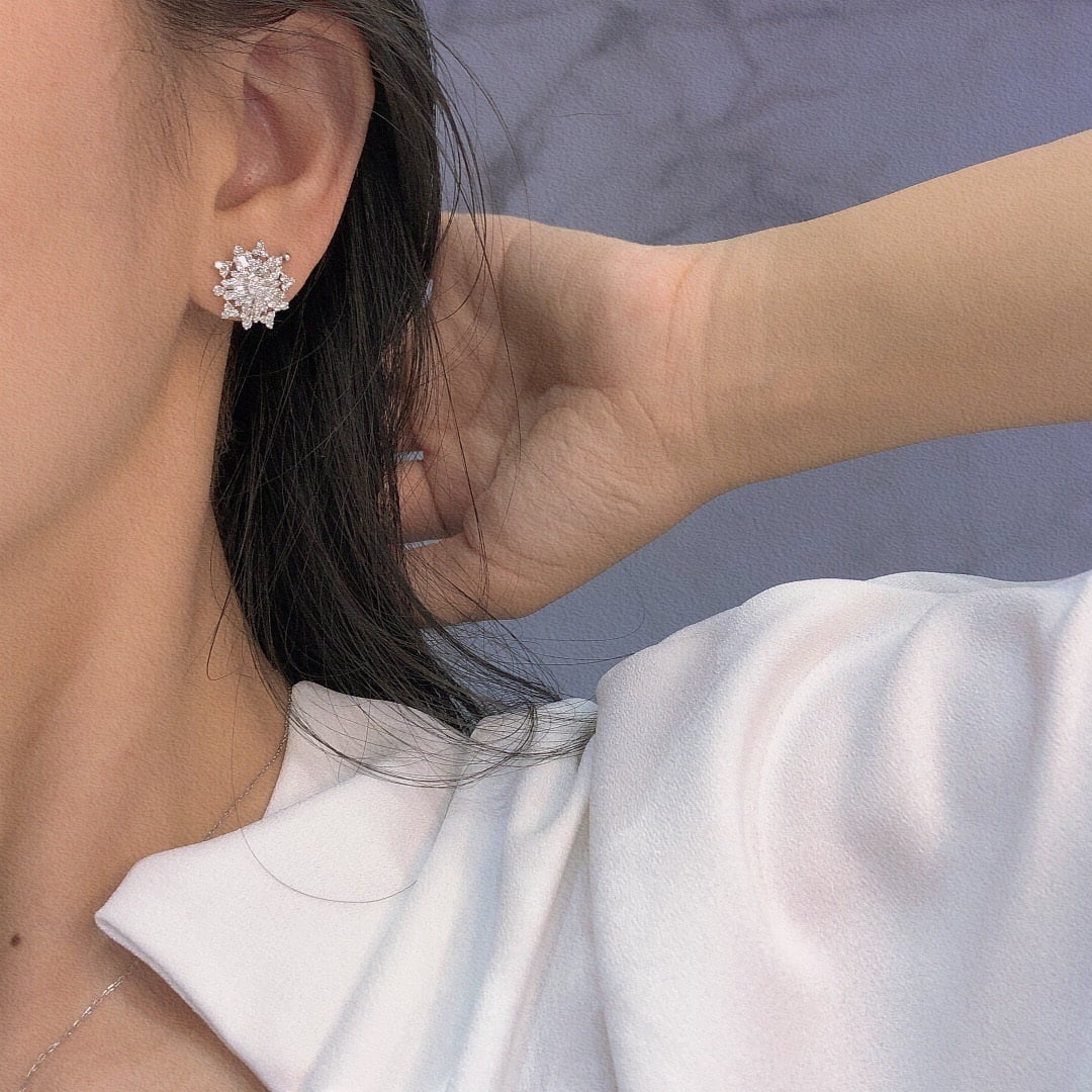 14k Gold 1.34 Ct Natural H Diamond Earrings - 6