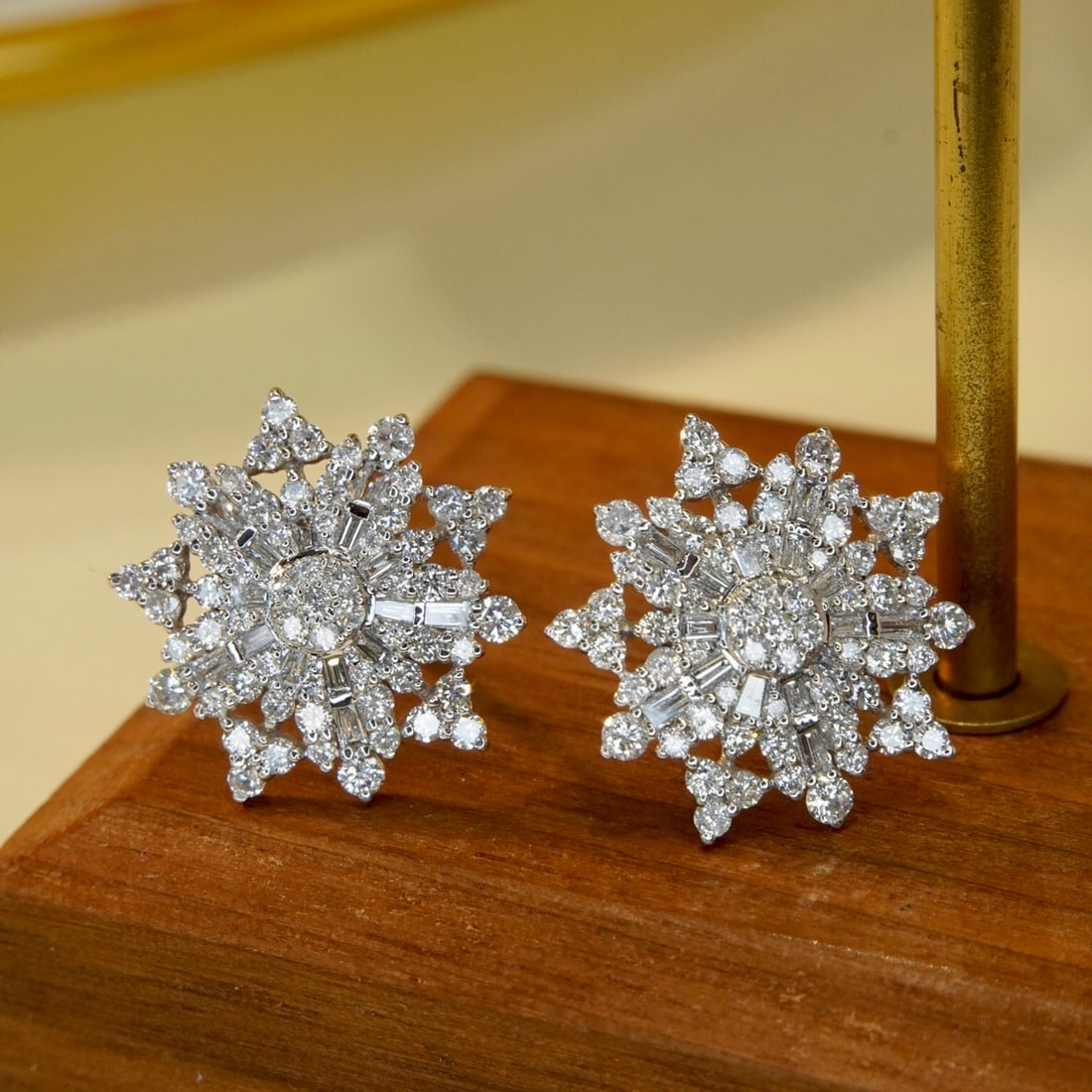 14k Gold 1.34 Ct Natural H Diamond Earrings - 7