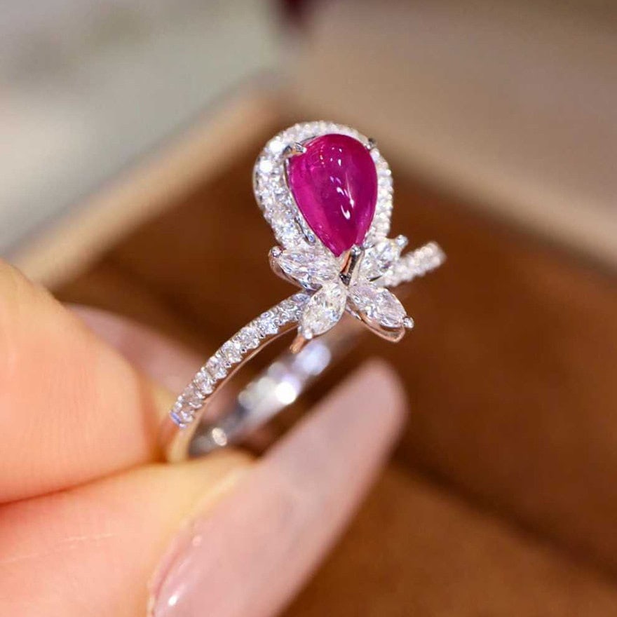 14k Gold 1.17 Ctw Natural Ruby & Diamond Ring - 2