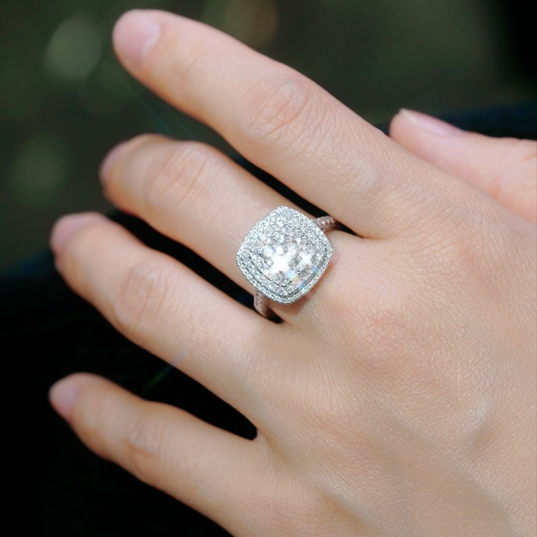 14k Gold 1.00 Ct Natural H Diamond Ring - 4