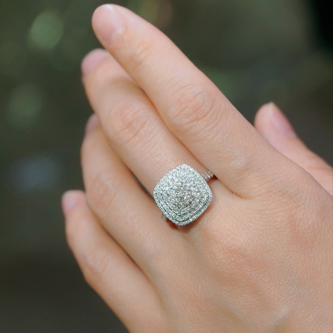 14k Gold 1.00 Ct Natural H Diamond Ring - 5
