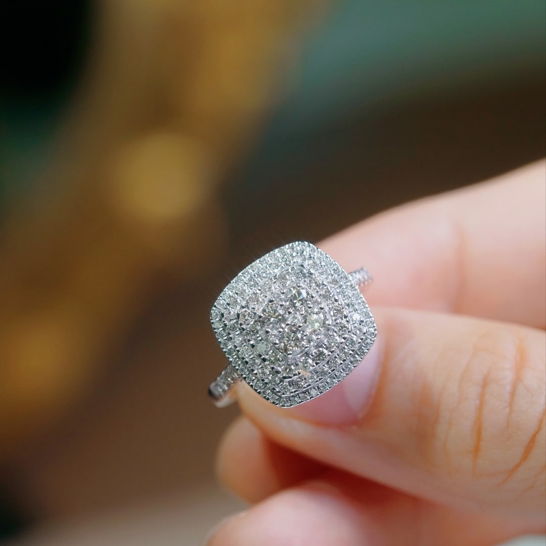 14k Gold 1.00 Ct Natural H Diamond Ring - 6