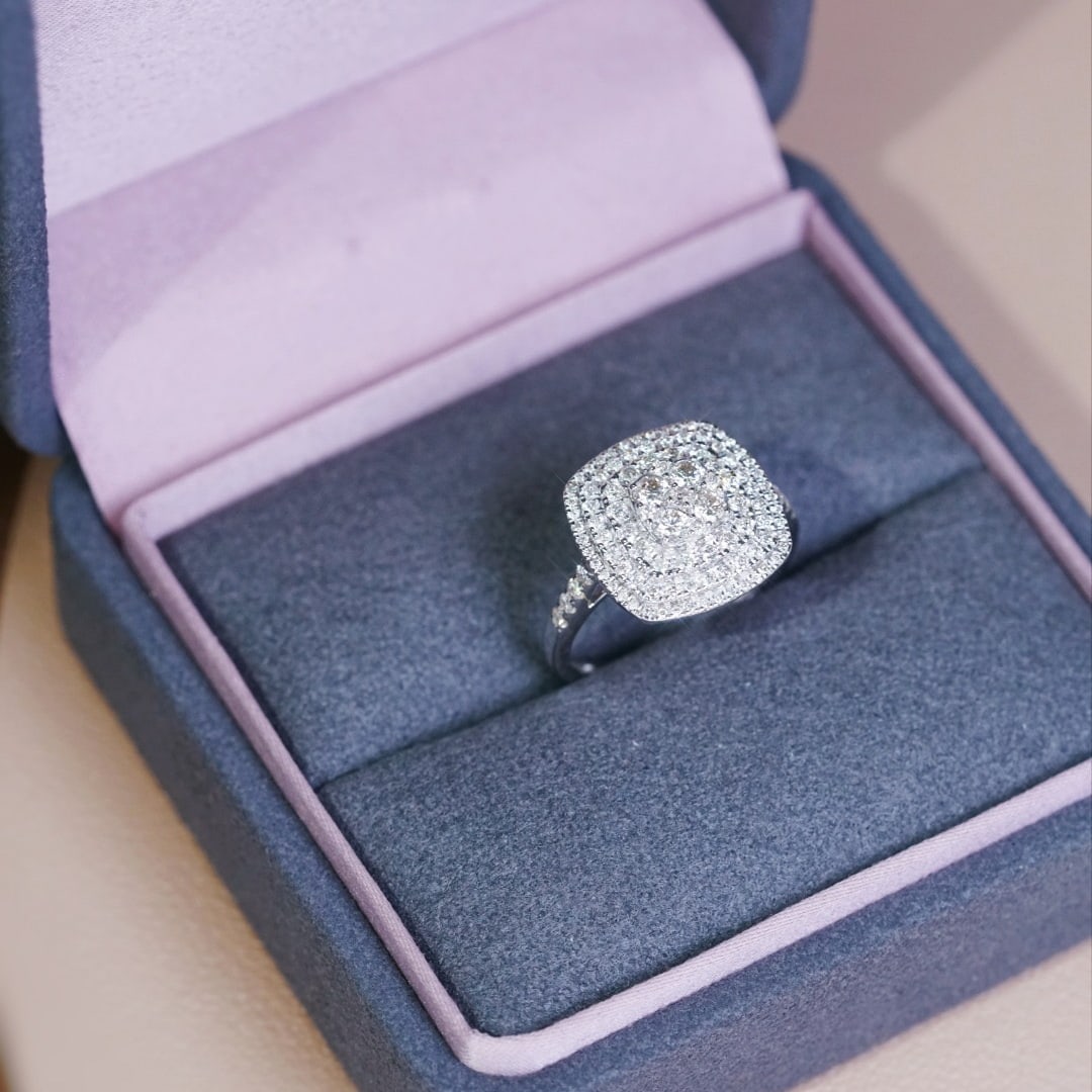 14k Gold 1.00 Ct Natural H Diamond Ring - 7