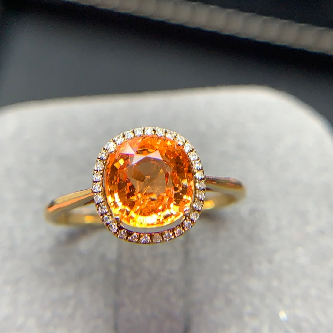14k Gold 2.36 Ct Natural Spessartine & Diamond Ring - 2