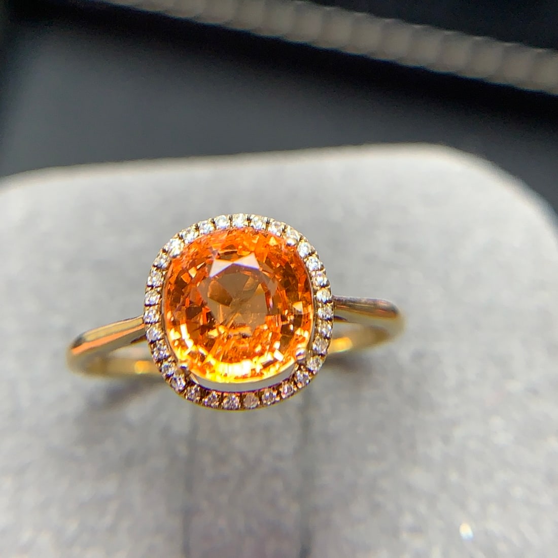14k Gold 2.36 Ct Natural Spessartine & Diamond Ring - 3