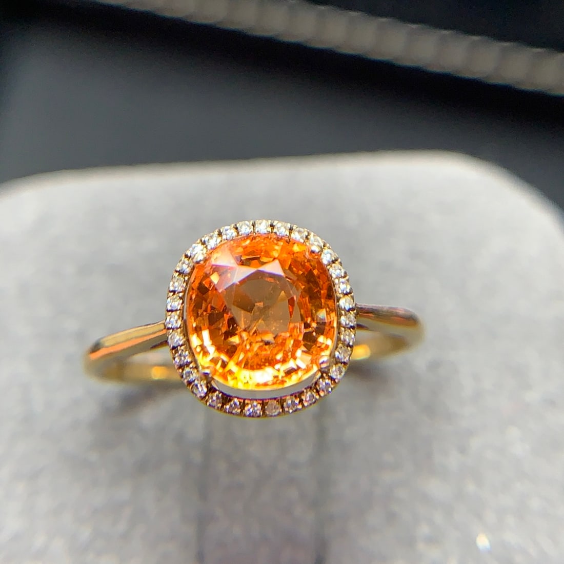 14k Gold 2.36 Ct Natural Spessartine & Diamond Ring - 4