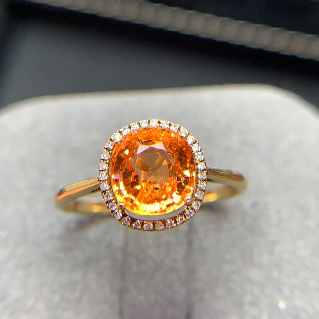 14k Gold 2.36 Ct Natural Spessartine & Diamond Ring - 5