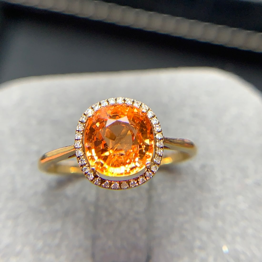 14k Gold 2.36 Ct Natural Spessartine & Diamond Ring - 6