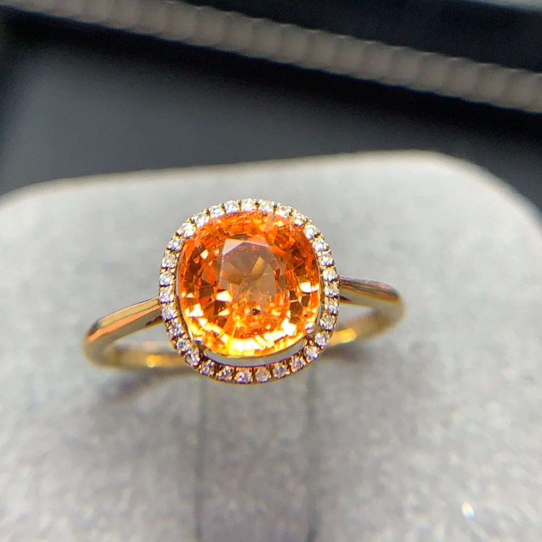14k Gold 2.36 Ct Natural Spessartine & Diamond Ring - 7