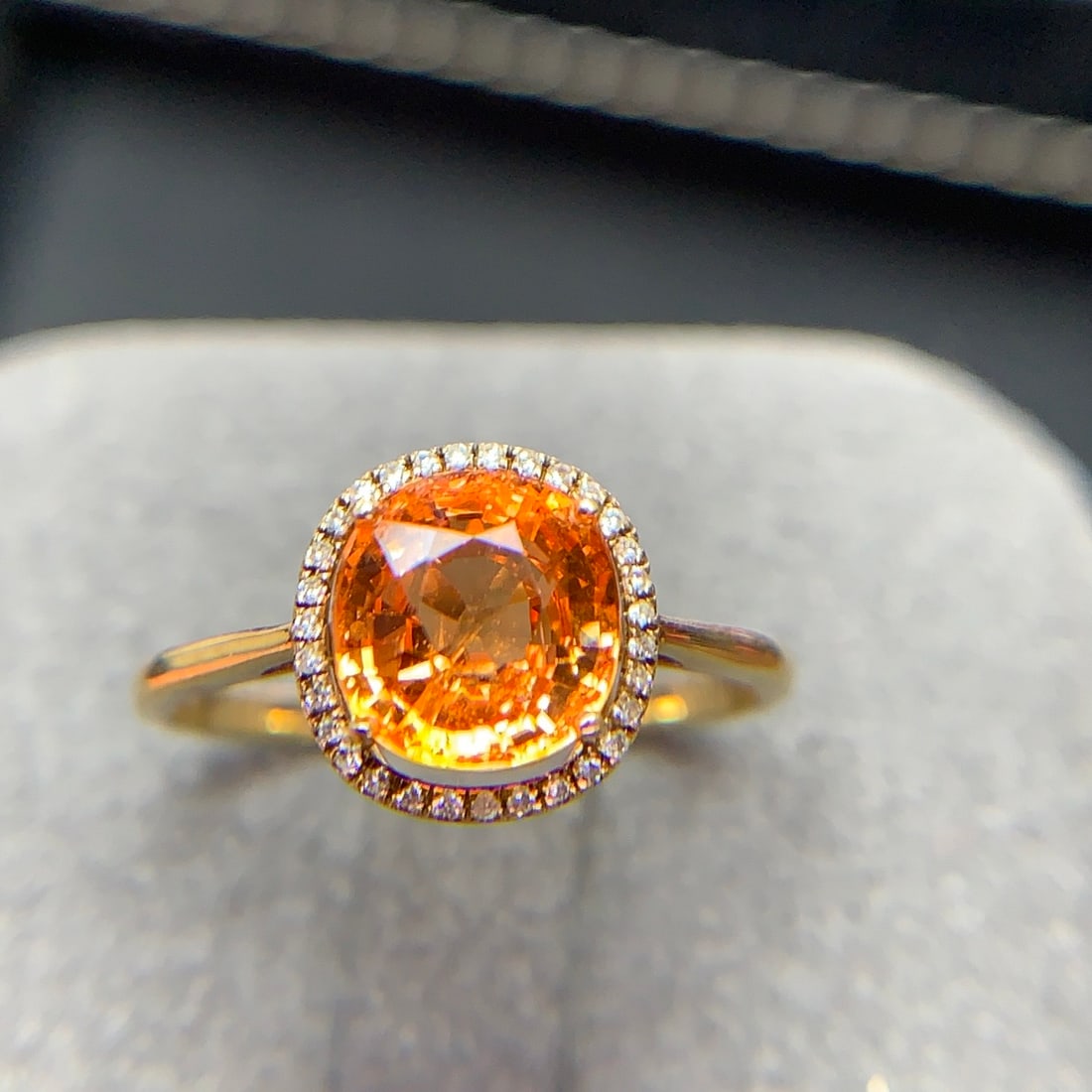 14k Gold 2.36 Ct Natural Spessartine & Diamond Ring - 8