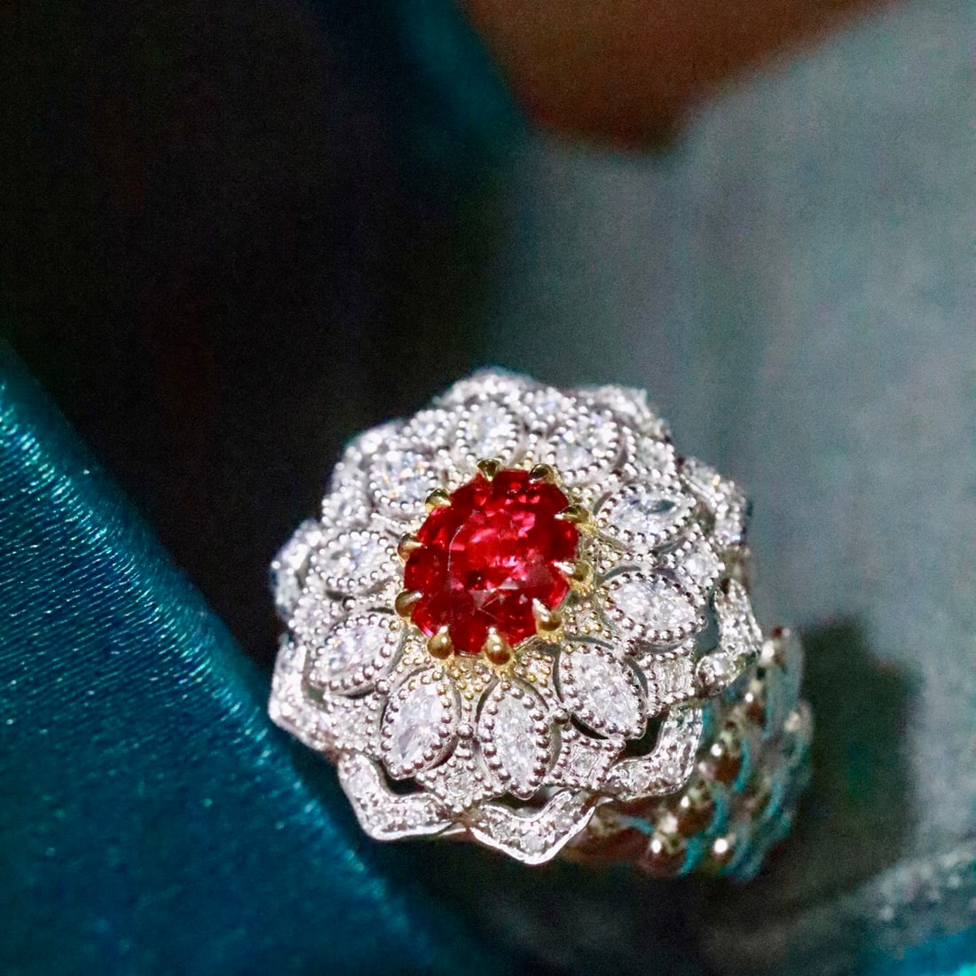 14k Gold 1.10 Ctw Natural Ruby & Diamond Ring - 2