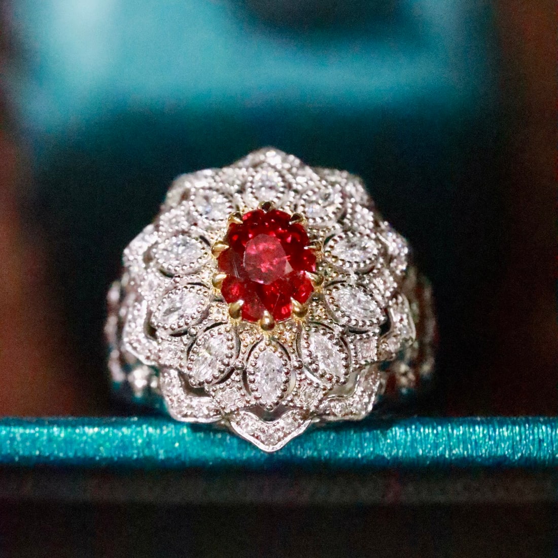 14k Gold 1.10 Ctw Natural Ruby & Diamond Ring - 3