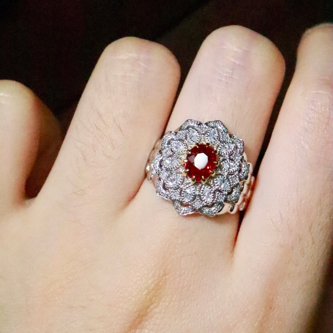 14k Gold 1.10 Ctw Natural Ruby & Diamond Ring - 5