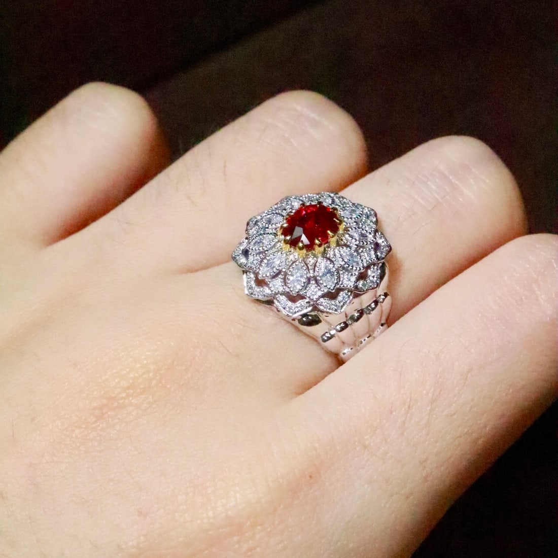 14k Gold 1.10 Ctw Natural Ruby & Diamond Ring - 6