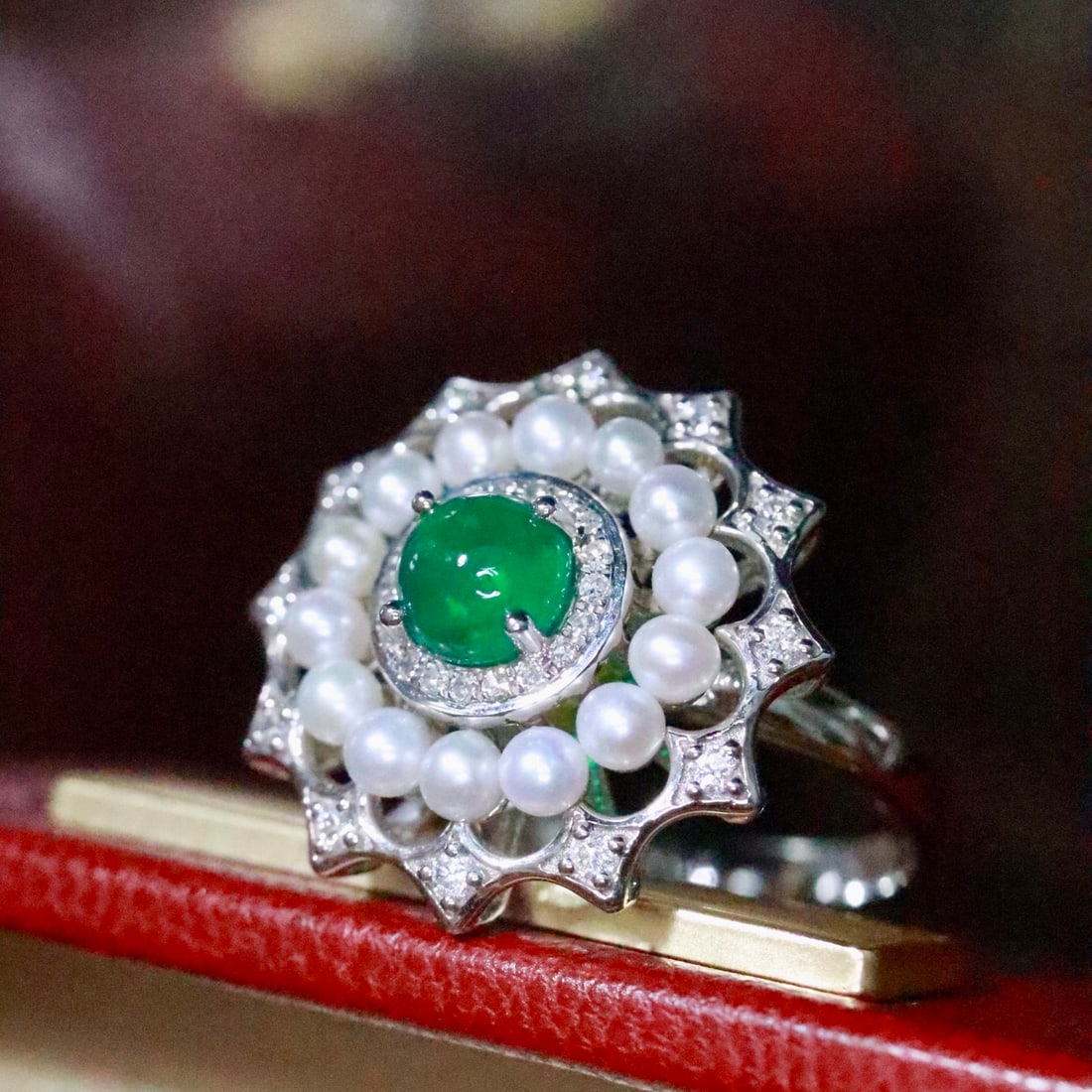 14k Gold 0.88 Ctw Natural Emerald & Diamond Ring - 3