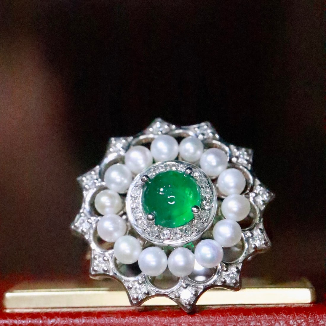 14k Gold 0.88 Ctw Natural Emerald & Diamond Ring - 4