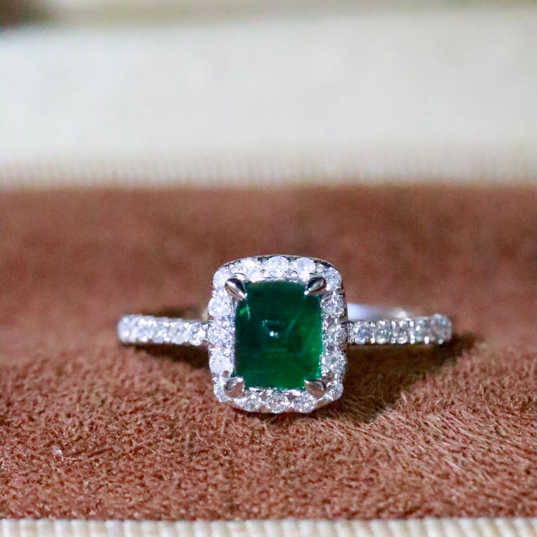 14k Gold 1.01 Ctw Natural Emerald & Diamond Ring - 6