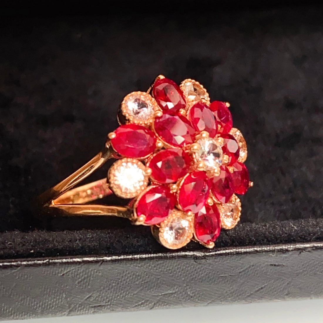 14k Gold 3.45 Ct Natural Ruby & Sapphire Ring - 2