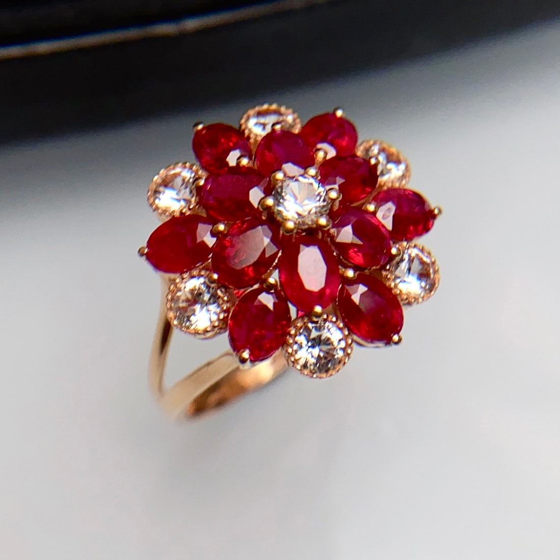 14k Gold 3.45 Ct Natural Ruby & Sapphire Ring - 3