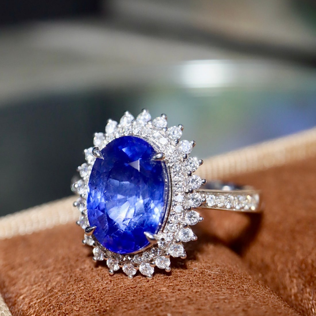 14k Gold 5.06 Ctw Natural Sapphire & Diamond Ring - 2