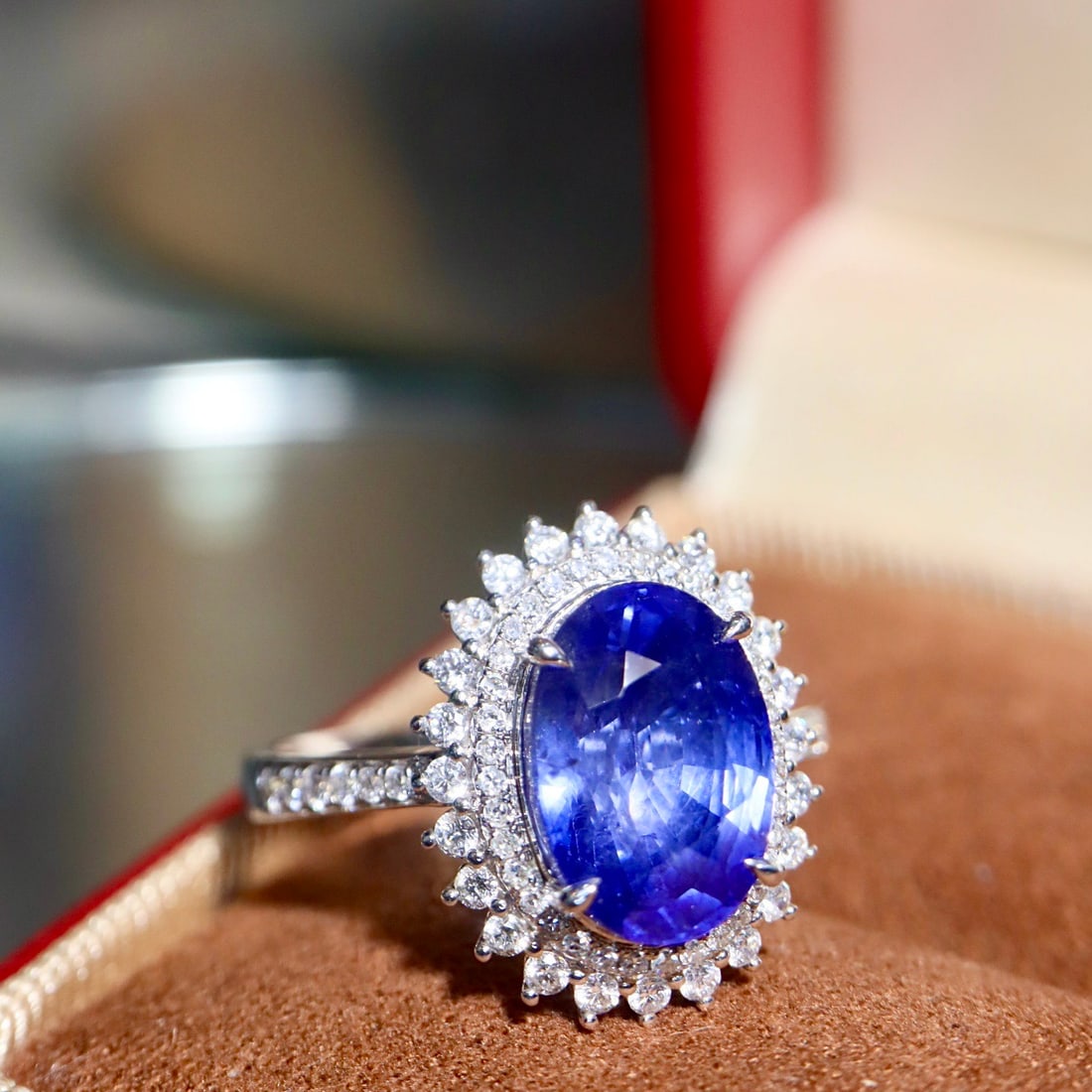 14k Gold 5.06 Ctw Natural Sapphire & Diamond Ring - 3
