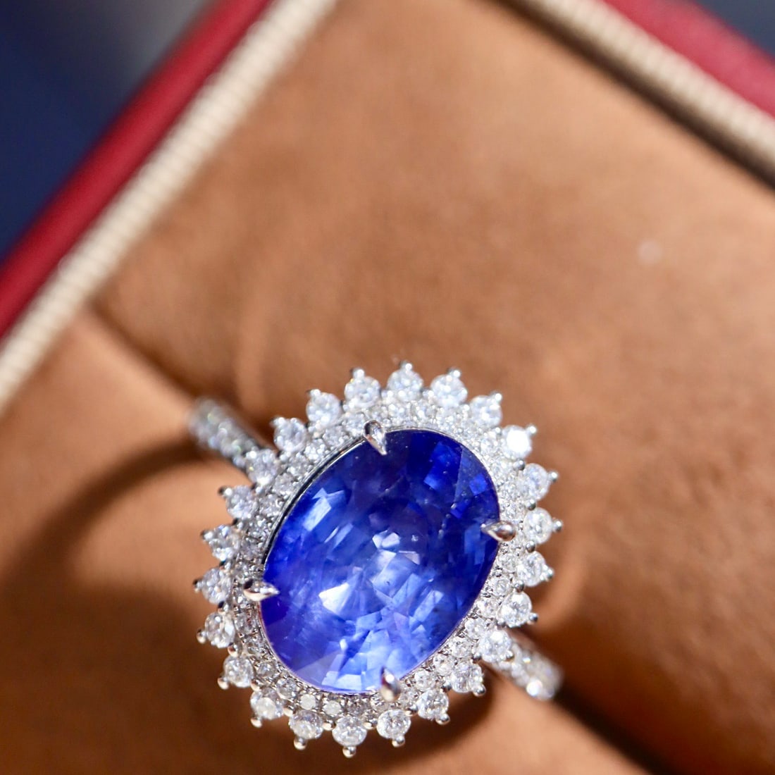 14k Gold 5.06 Ctw Natural Sapphire & Diamond Ring - 5