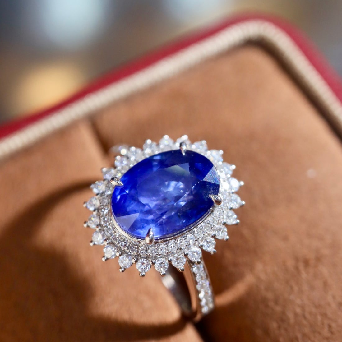 14k Gold 5.06 Ctw Natural Sapphire & Diamond Ring - 6