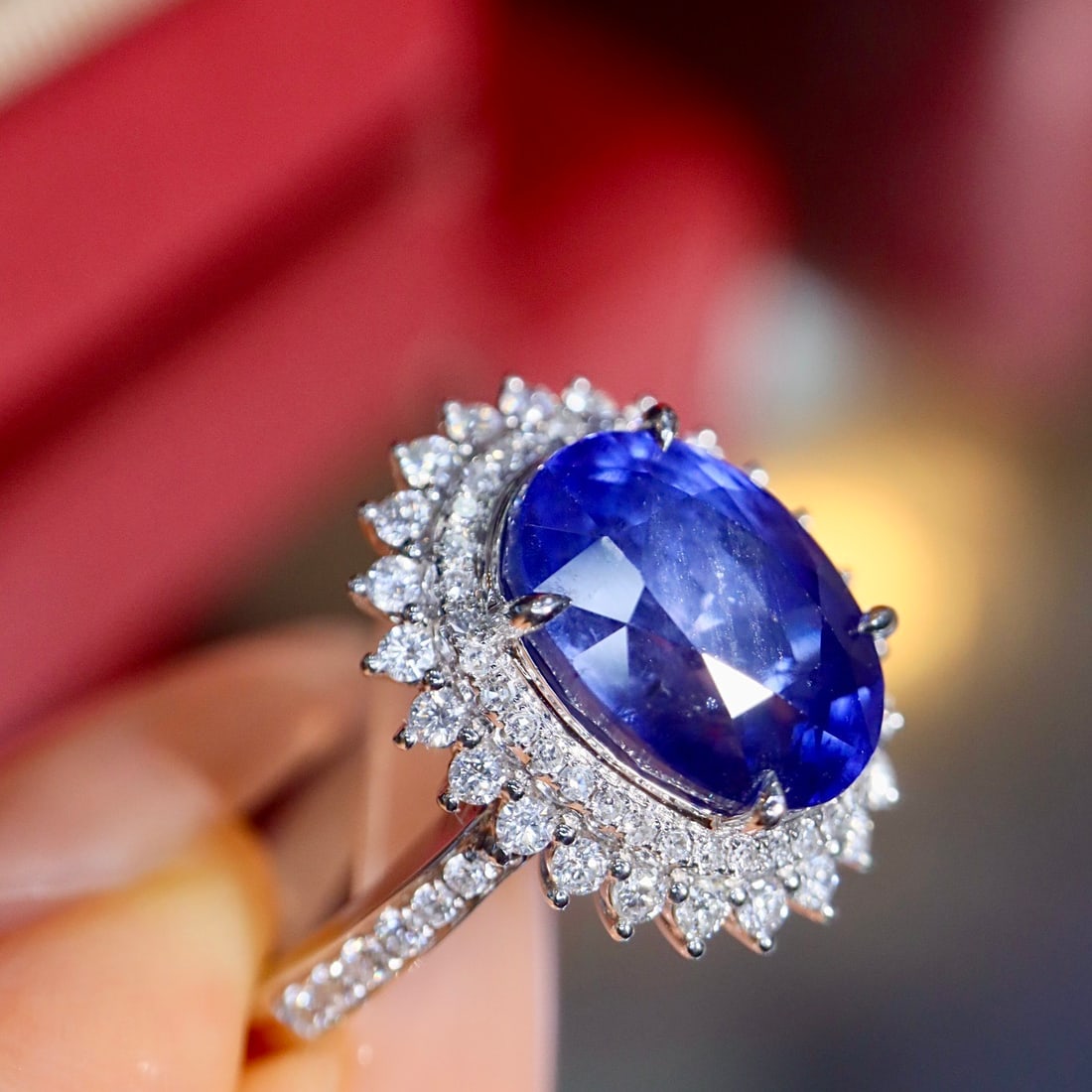 14k Gold 5.06 Ctw Natural Sapphire & Diamond Ring - 8