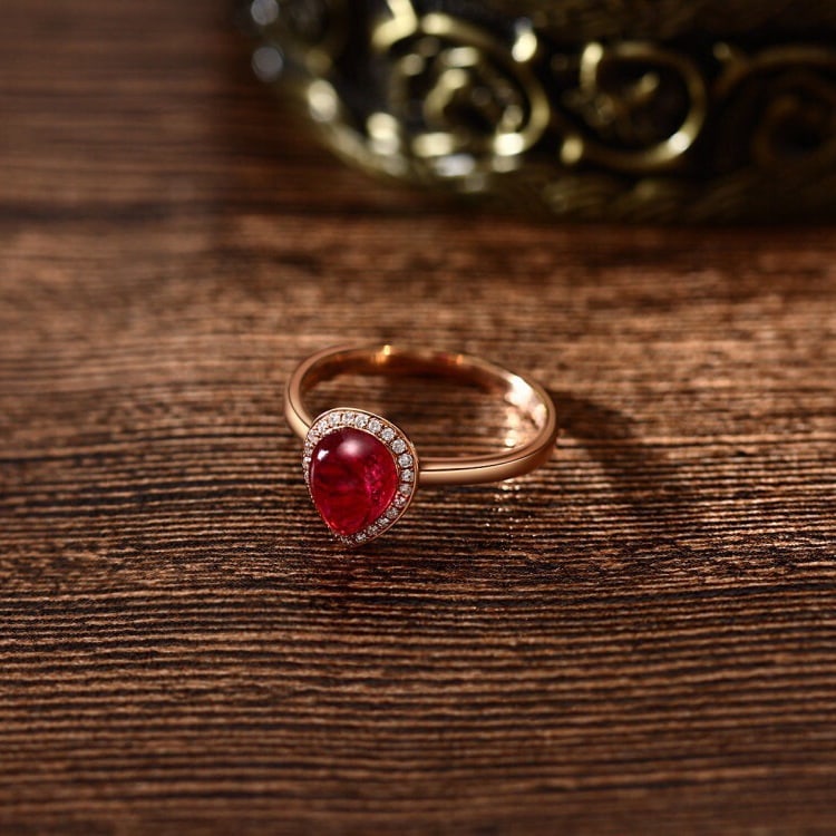 14k Gold 1.53 Ctw Natural Tourmaline & Diamond Ring - 3