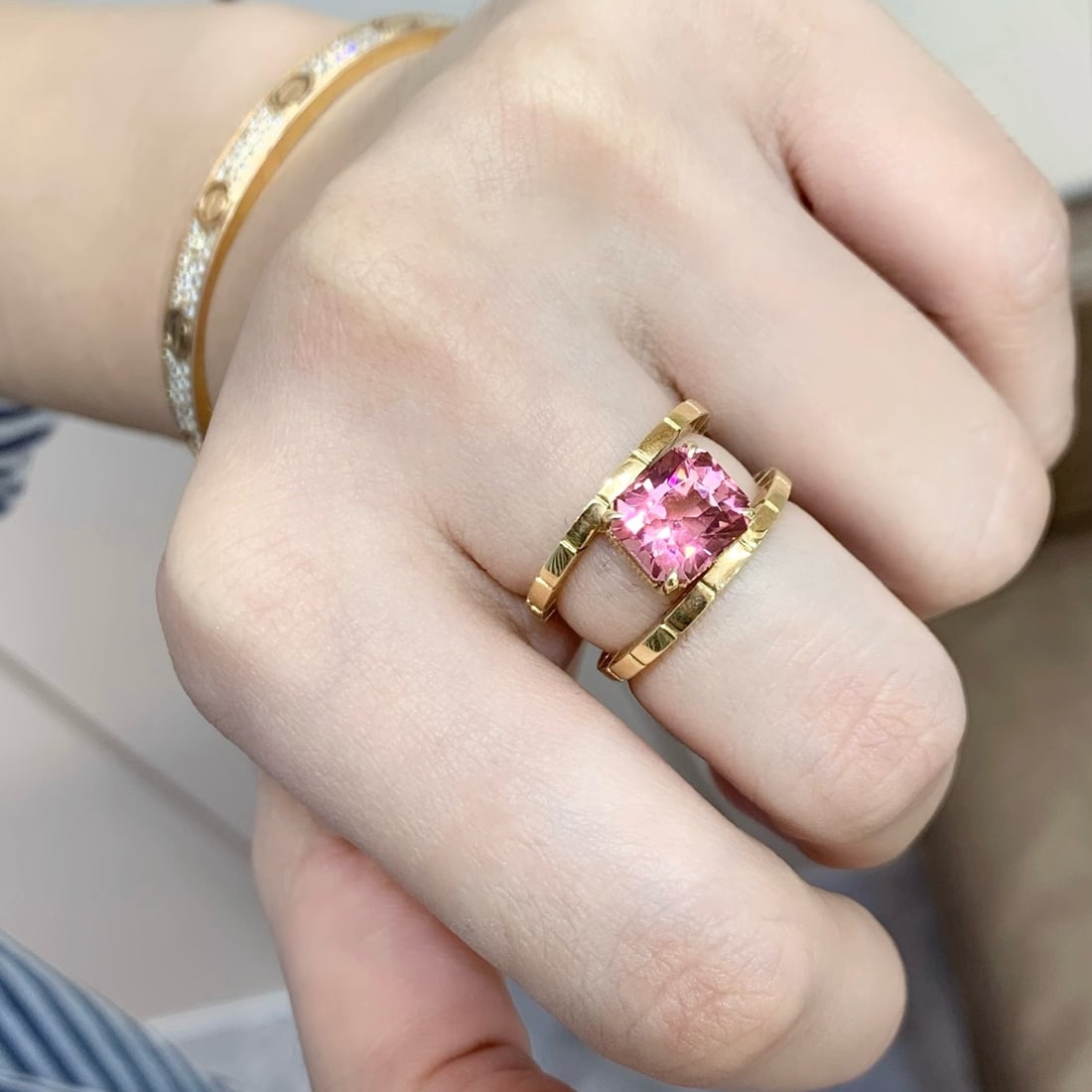 14k Gold 3.22 Ct Natural Tourmaline Ring - 9