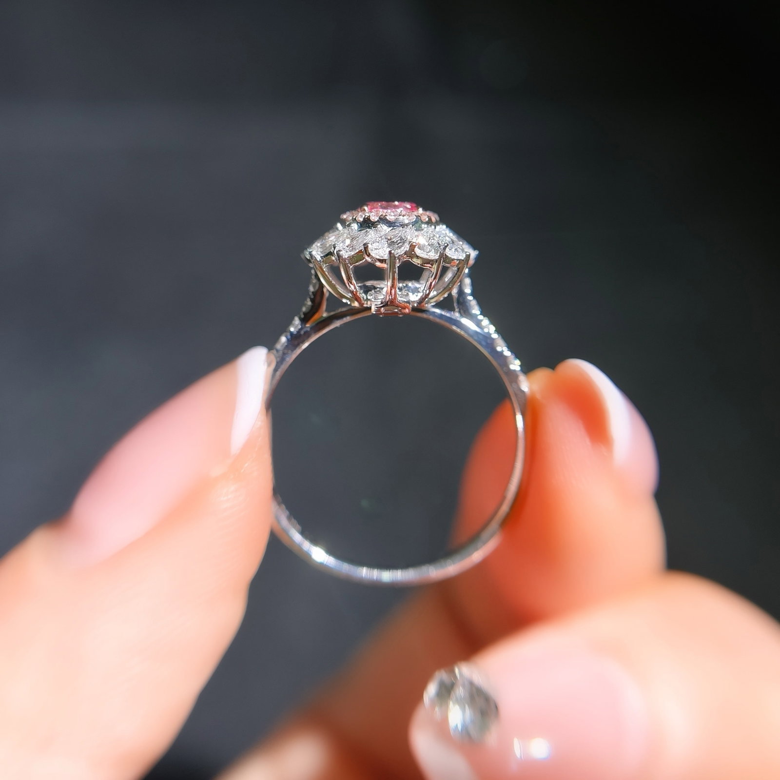 14k Gold 1.29 Ctw Natural Pink Diamond & Diamond Ring/pendant( Without Chain ) - 4