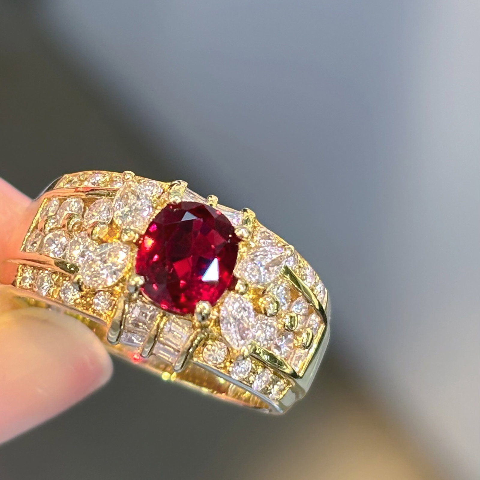 14k Gold 2.59 Ctw Natural Ruby & Diamond Ring - 2