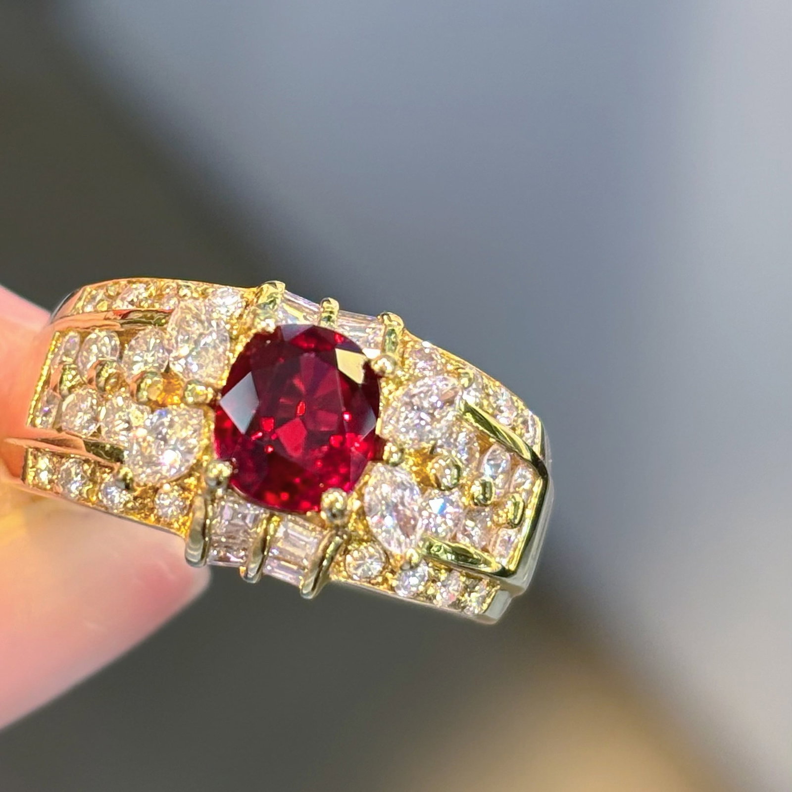 14k Gold 2.59 Ctw Natural Ruby & Diamond Ring - 4