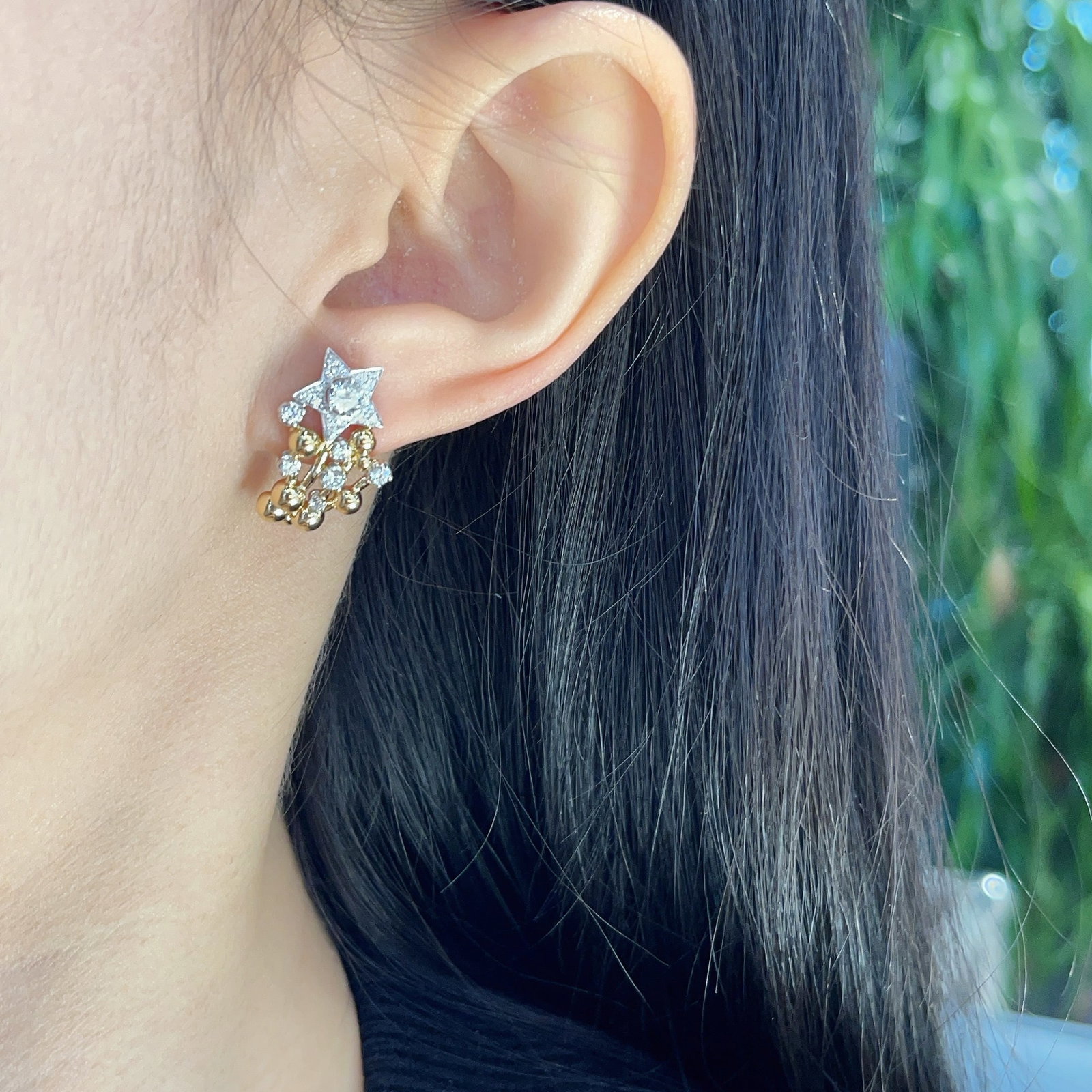 14k Gold 0.7 Ct Natural H Diamond Earrings - 4