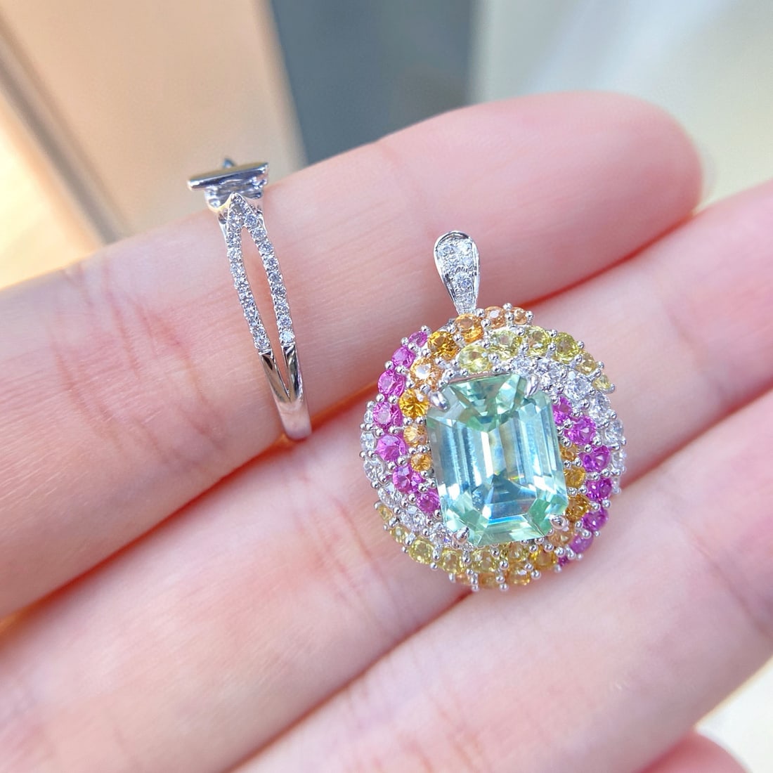 14k Gold 5.38 Ctw Natural Tourmaline & Gem Ring/pendant( Without Chain ) - 3