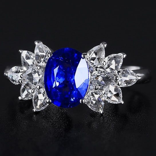 14k Gold 2.24 Ctw Natural Sapphire & Diamond Ring - 2