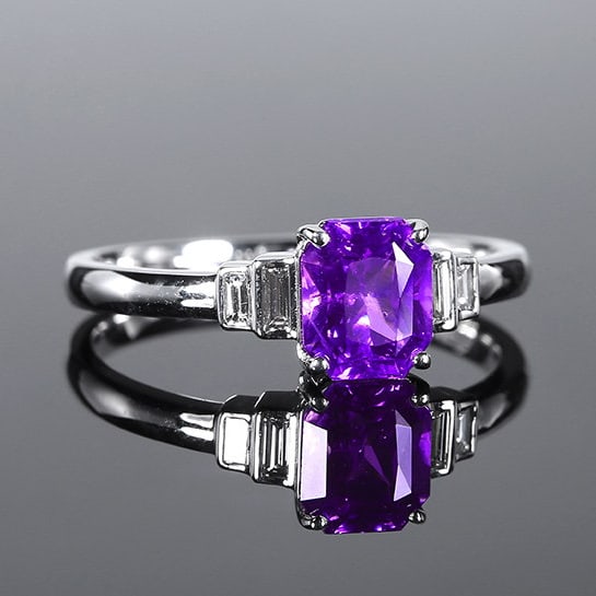 14k Gold 1.74 Ctw Natural Sapphire & Diamond Ring - 3