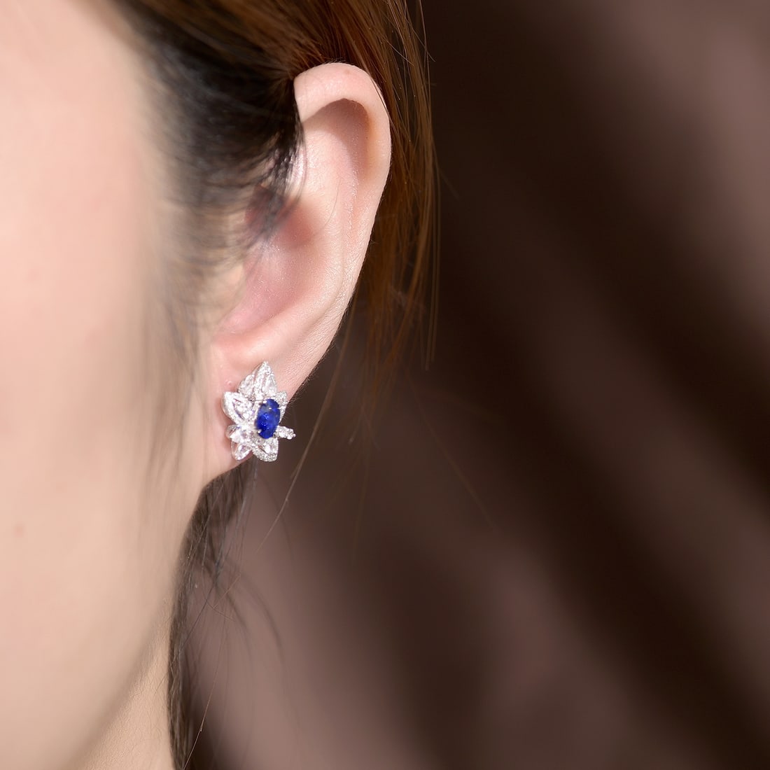 14k Gold 1.30 Ctw Natural Sapphire & Diamond Earrings - 7