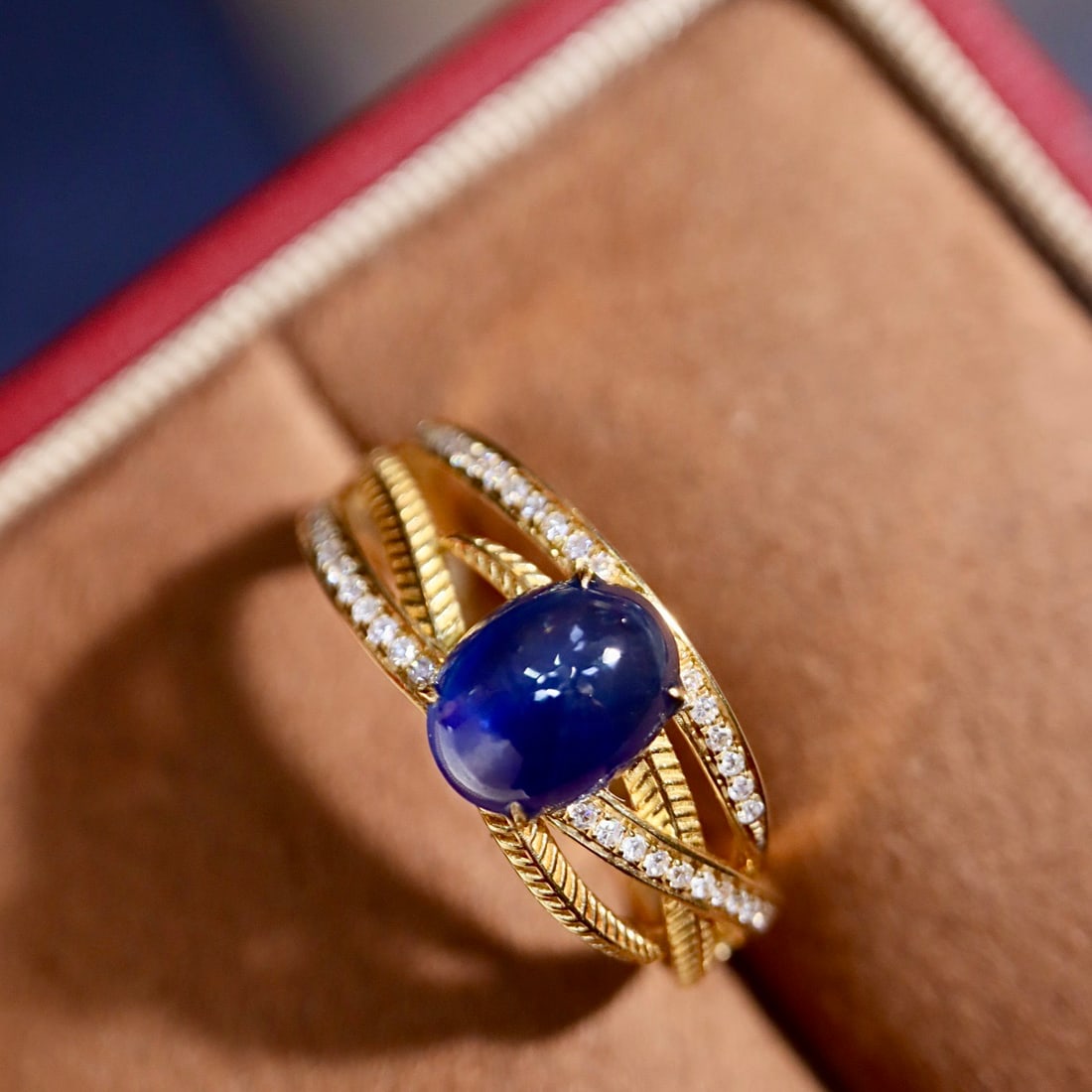 14k Gold 2.08 Ctw Natural Sapphire & Diamond Ring - 5