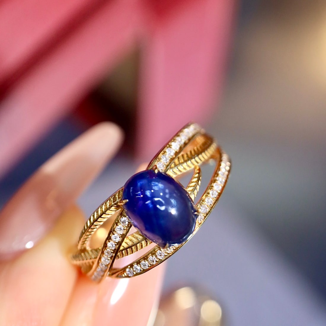 14k Gold 2.08 Ctw Natural Sapphire & Diamond Ring - 7