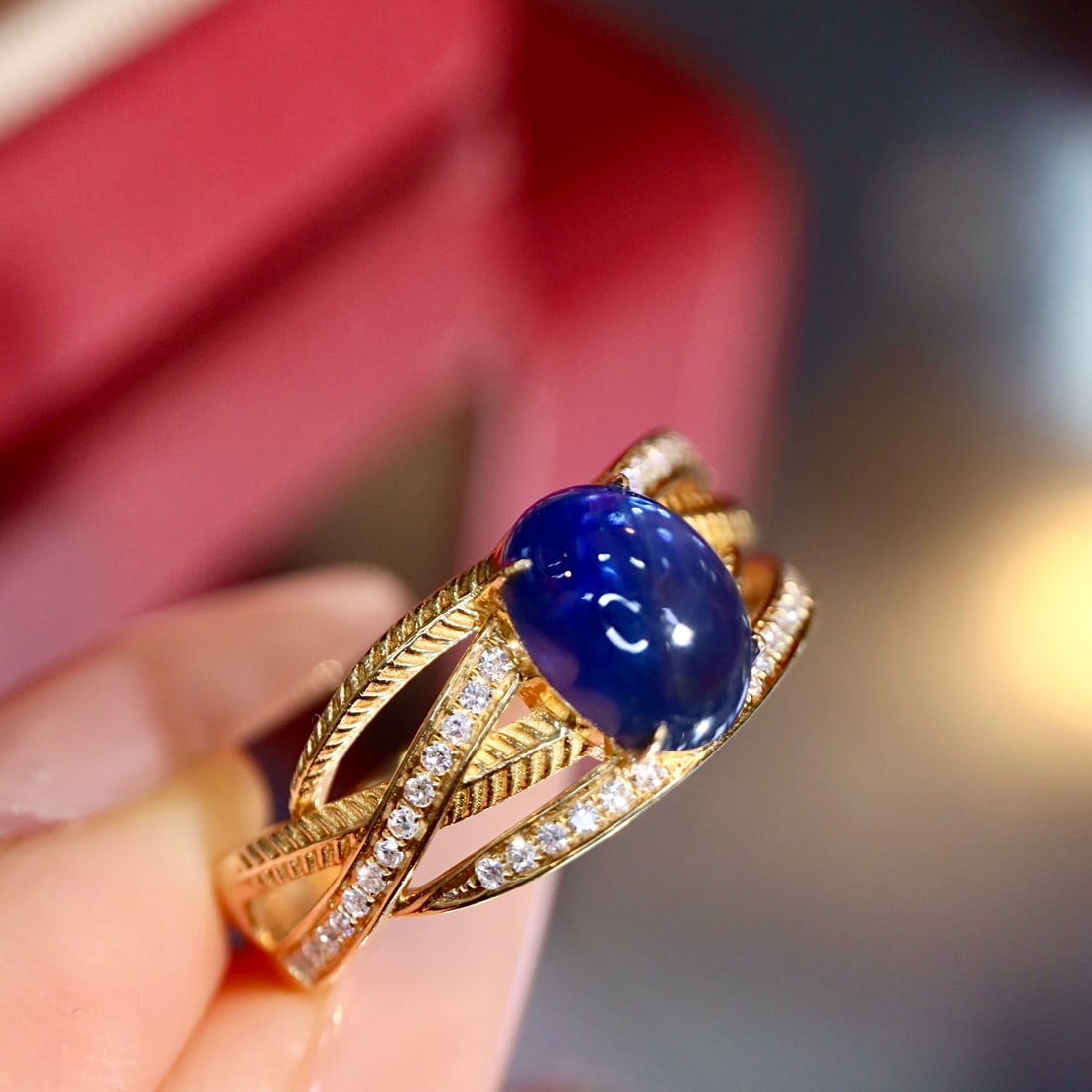 14k Gold 2.08 Ctw Natural Sapphire & Diamond Ring - 8