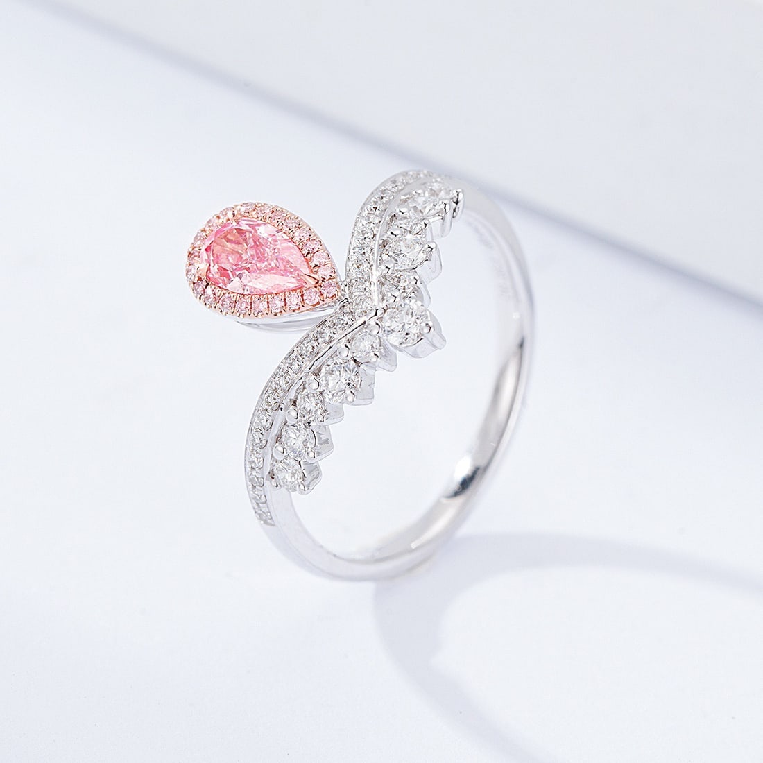 14k Gold 0.81 Ctw Natural Pink Diamond & Diamond Ring - 3