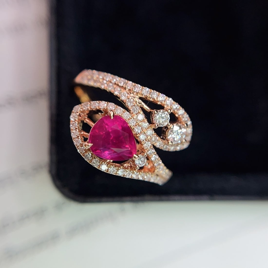 14k Gold 1.01 Ct Natural Ruby & Diamond Ring - 2