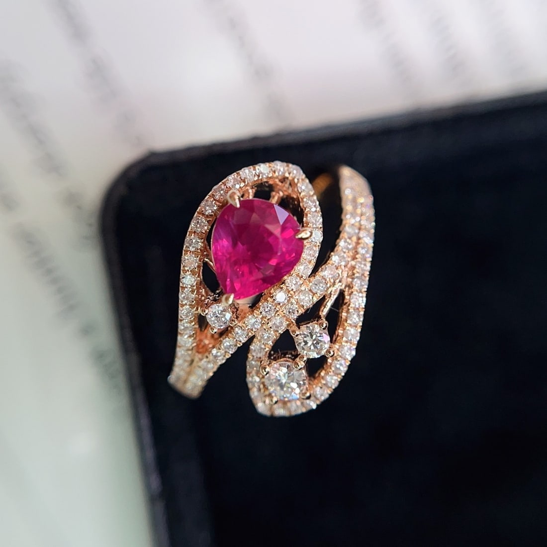 14k Gold 1.01 Ct Natural Ruby & Diamond Ring - 3