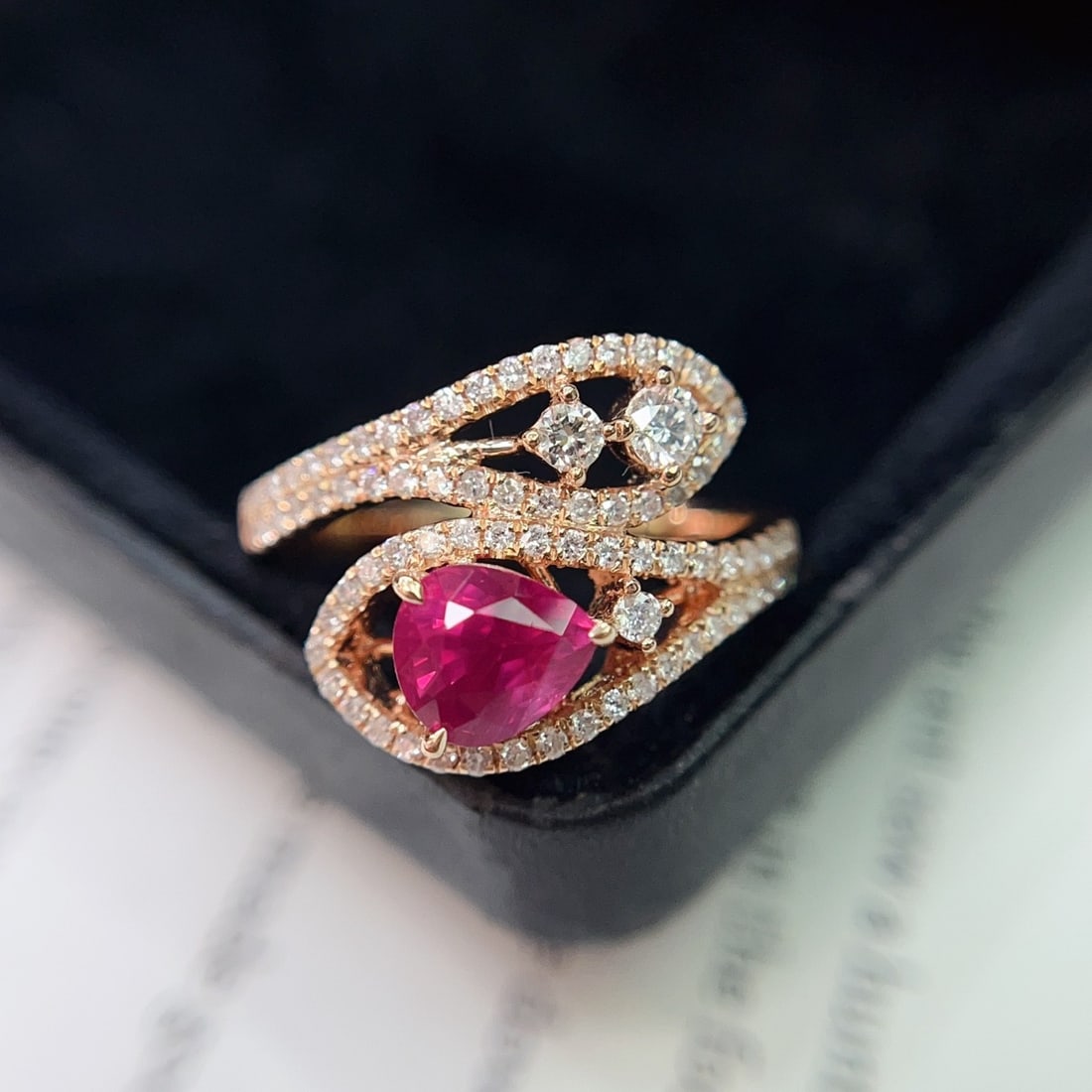 14k Gold 1.01 Ct Natural Ruby & Diamond Ring - 4