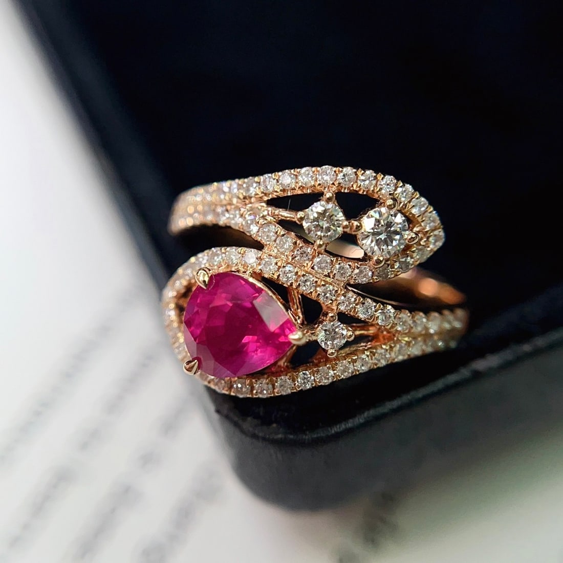 14k Gold 1.01 Ct Natural Ruby & Diamond Ring - 5
