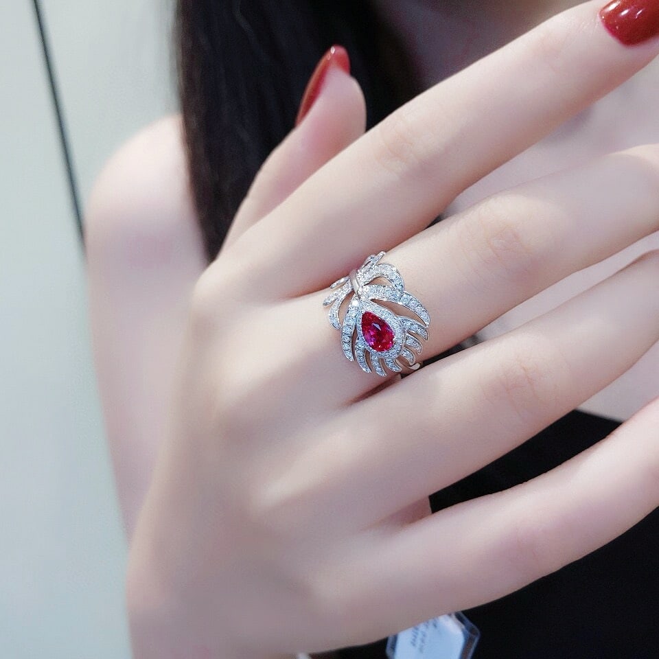 14k Gold 1.28 Ctw Natural Ruby & Diamond Ring - 6